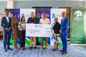 Standard Chartered Bank Uganda recently handed over a UGX 150 million cheque to Amos Wekesa, the Team Leader of the Rwenzori marathon as contribution to the marathon