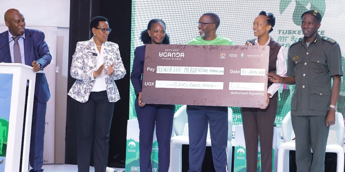 Photograph taken during the official launch of the Tuskerlite Rwenzori Marathon at Fairway Boutique Hotel in Kampala, Uganda