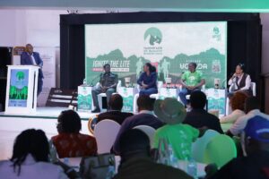 Photograph taken during the official launch of the Tuskerlite Rwenzori Marathon at Fairway Boutique Hotel in Kampala, Uganda