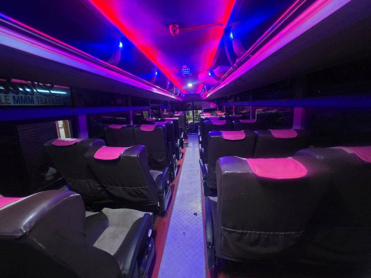 Photograph showing the interior of the Dataliner Bus