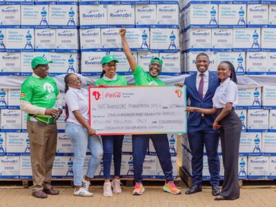 On August 12th, 2025, Coca-Cola Beverages Uganda, in collaboration with Rwenzori Beverages, handed over a symbolic cheque of UGX 175 million to the Rwenzori Marathon team, led by organizer Amos Wekesa