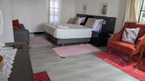 Photograph taken from one of the bedrooms at Venna Farm Lodge in Buyege, Entebbe in Uganda