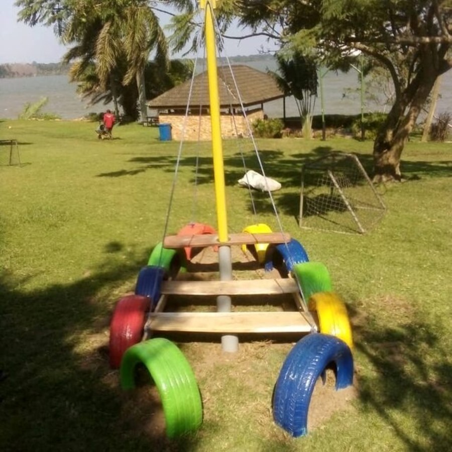Photograph taken from the play area at Entebbe Sailing Club in Entebbe, Uganda