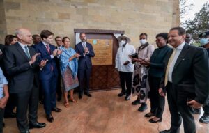 Photograph taken during the inauguration ceremony of Aga Khan University in Kampala, Uganda