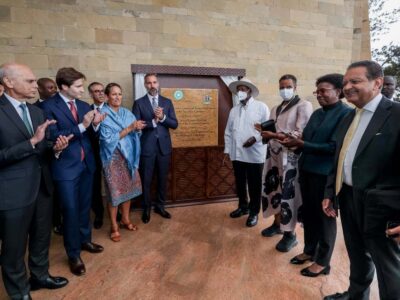 Photograph taken during the inauguration ceremony of Aga Khan University in Kampala, Uganda