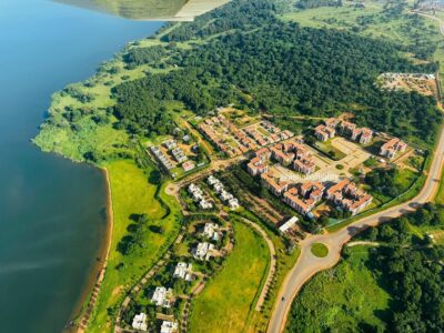Aerial photograph taken during a Kampala Scenic Flight tour