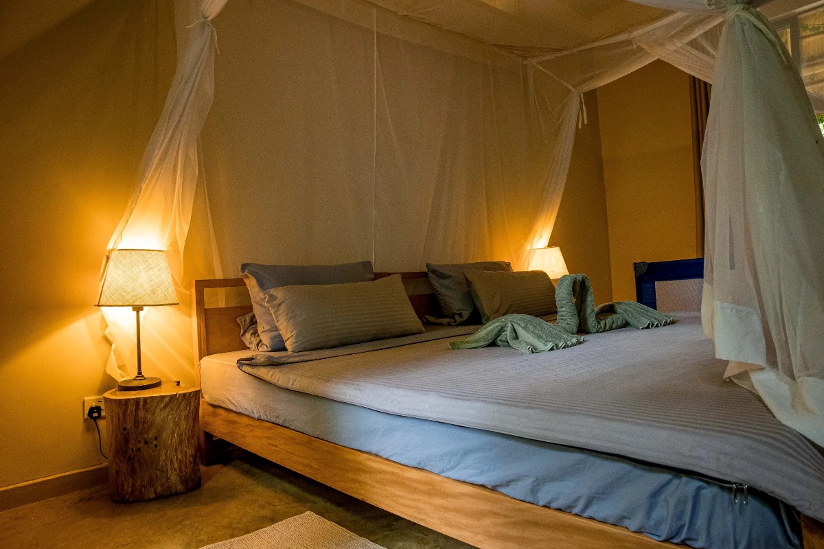 Photograph taken from one of the rooms at Sentema Farm Lodge in Sentema Village in Wakiso District, Uganda