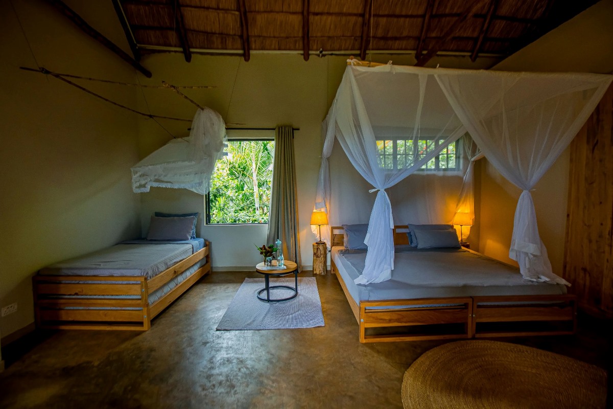 Photograph taken from one of the rooms at Sentema Farm Lodge in Sentema Village in Wakiso District, Uganda