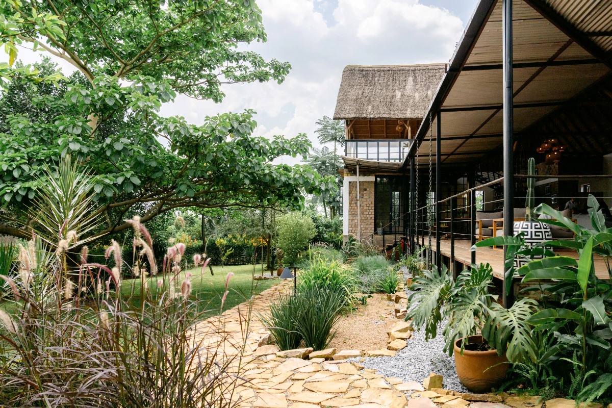 Photograph showing property exterior at Sentema Farm Lodge in Sentema Village in Wakiso District, Uganda