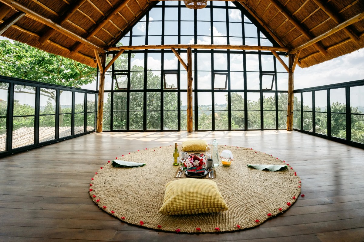 Photograph taken from one of the relaxation spots at Sentema Farm Lodge in Sentema Villae in Wakiso District, Uganda