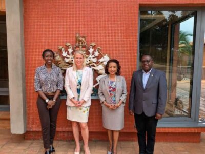 The Uganda Tourism Association (UTA), under the leadership of President Mrs. Yogi Biriggwa, alongside Secretary General Mr. Peter Mwanja and Treasurer Ms. Monalisa Aman, met strategically with the British High Commissioner to Uganda, H.E. Lisa Chesney MBE, to discuss ways to enhance tourism ties between Uganda and the United Kingdom (UK)