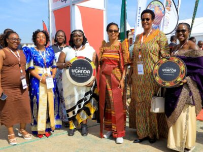Photograph showing some of the Ugandan participants in the 4th Uganda - Kenya Coast Tourism Conference & Exhibition in Malindi, Kenya