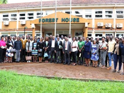 Group photo taken during the National Forestry Authority's launch of the Uganda's new Eco-Tourism Central Reservation System