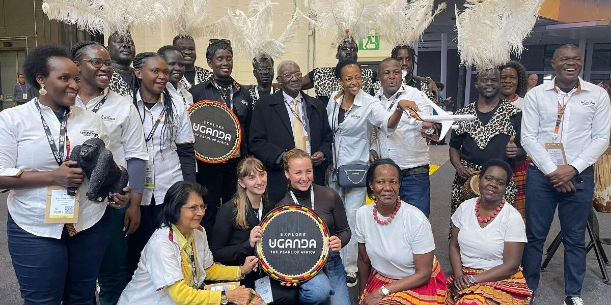 Group photograph of Uganda's representatives at the World Tourism Market 2025 in London
