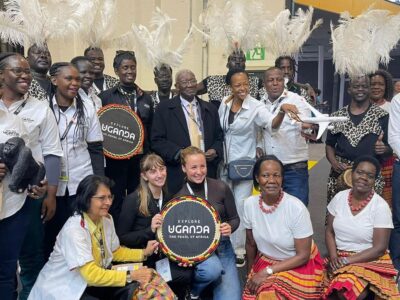 Group photograph of Uganda's representatives at the World Tourism Market 2025 in London
