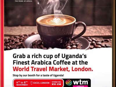 Taste Uganda’s finest high-altitude Arabica coffee at the World Travel Market set to happen in London from 4th to 6th November, 2025