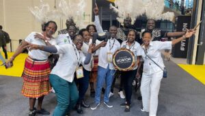 Group photograph of Uganda's representatives at the World Tourism Market 2025 in London