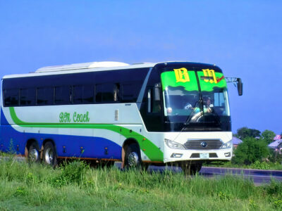 Photograph showing one of the BM Coaches taken during a transit