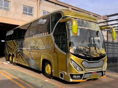 Photograph showing the exterior of one of the Simba Cool Buses