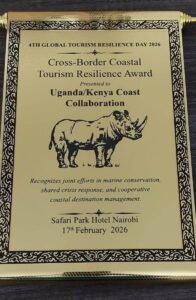 The prestigious Cross-Border Coastal Tourism Resilience Award inscription, honouring the joint Uganda-Kenya efforts in building resilient, inclusive, and sustainable coastal tourism across East Africa