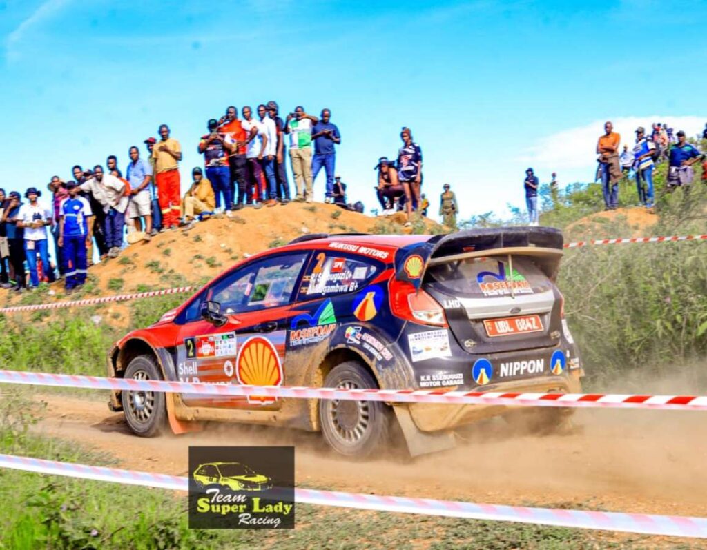 Photograph taken during a motor rally in Uganda