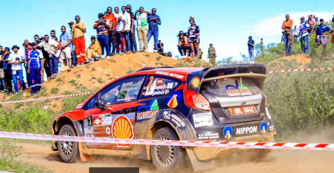 Photograph taken during a motor rally in Uganda