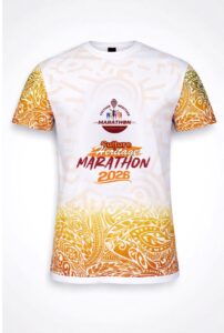 Official 2026 Culture Heritage Marathon T-shirt featuring vibrant African-inspired patterns and the event’s signature logo