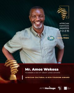 Amos Wekesa, Founder & CEO of Great Lakes Safaris, winner of the African Cultural & Eco-Tourism Award 2026