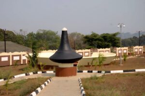 A cultural monument within the palace grounds reflects Ankole’s heritage, now preserved as part of Uganda’s efforts to promote cultural tourism