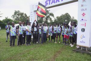 The marathon is officially flagged off in Jinja, bringing together over 2,000 runners united for environmental protection and sustainability.