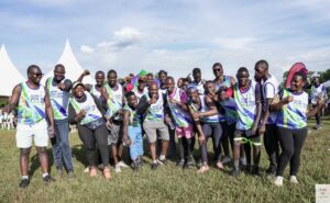 Runners pose after completing the Run For The Nile Marathon 2026, showcasing unity in promoting eco-conscious tourism and conservation efforts.