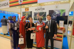Uganda’s exhibition team showcases the country’s rich cultural heritage and wildlife attractions at the Turkmen Travel Expo 2026, promoting the “Explore Uganda - The Pearl of Africa” tourism campaign to international visitors