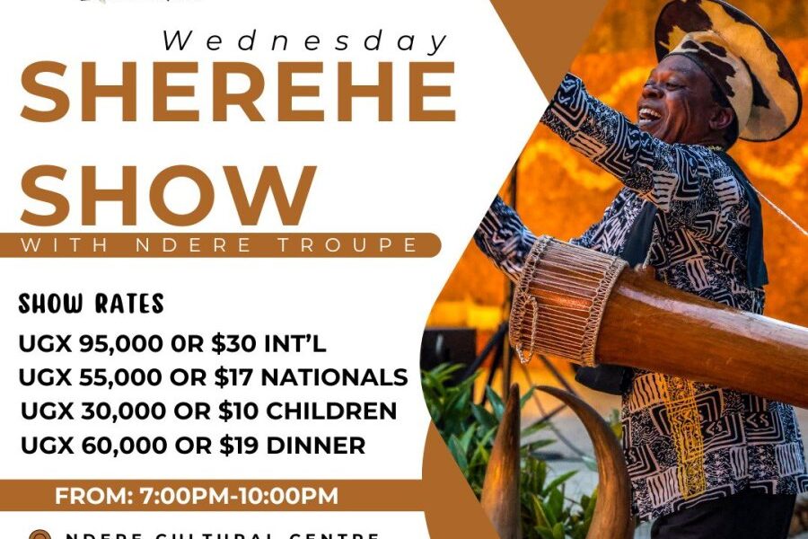 Catch the infectious energy of the Ndere Troupe at the Sherehe Show, one of Kampala’s most exciting weekly cultural experiences