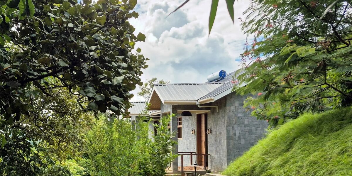 Family cottage at Mirima Kibale Lodge surrounded by lush greenery near Kibale National Park