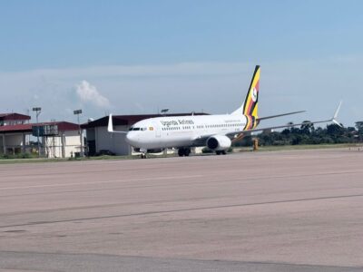 Uganda Airlines’ new Boeing 737-800 (ET-APL) on the tarmac at Entebbe International Airport Uganda Airlines’ new Boeing 737-800 (ET-APL) on the tarmac at Entebbe International Airport