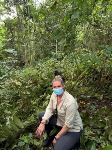 Australian travel professional immersed in the lush rainforest of Bwindi Impenetrable National Park during a mountain gorilla trekking expedition