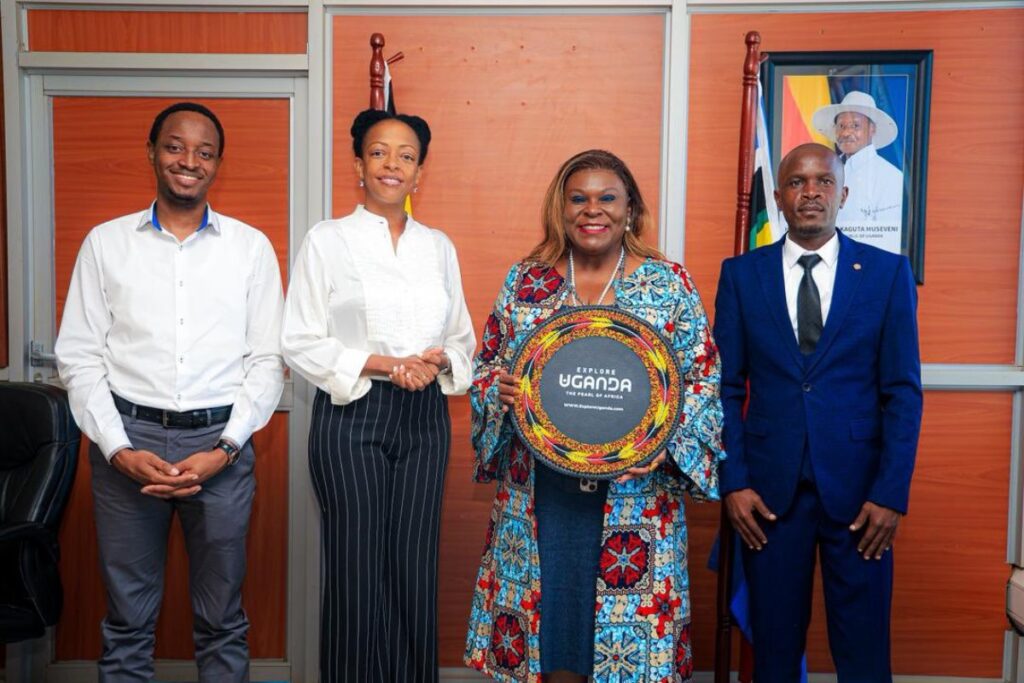 Special Presidential Envoy Rosa Malango (centre) officially announces the inaugural Future Hospitality Summit Africa 2027 alongside Uganda Tourism Board officials