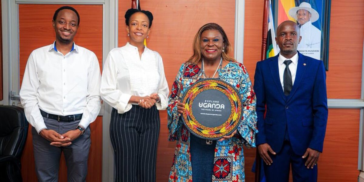 Special Presidential Envoy Rosa Malango (centre) officially announces the inaugural Future Hospitality Summit Africa 2027 alongside Uganda Tourism Board officials
