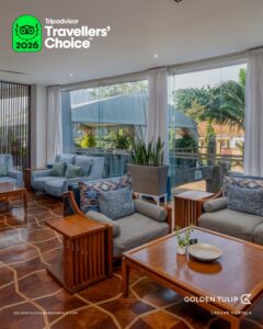 Stylish and relaxing lounge at Golden Tulip Kampala, perfect for unwinding after a day of exploring Uganda. The hotel’s inviting common areas contributed to winning the prestigious TripAdvisor Travellers’ Choice Award 2026
