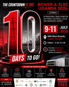 The 4th edition of Power & Elec Uganda 2026, an international trade exhibition on power, electrical, solar, and renewable energy, will take place from 9th to 11th July 2026 at the UMA Show Grounds in Lugogo, Kampala