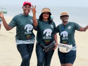 Three passionate runners repping the Rwenzori Marathon 2026 during the vibrant Activation Run on 30th May