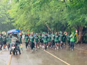 Dedicated runners training together for the Rwenzori Marathon 2026 in the lush landscapes leading to the Mountains of the Moon