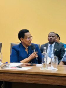 Ms. Doreen Katusiime, Permanent Secretary, Ministry of Tourism, Wildlife and Antiquities, making remarks during the official review of preparations for the Pearl of Africa Tourism Expo 2026