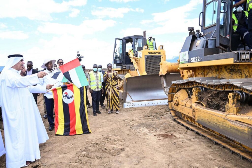 President Yoweri Museveni (centre) and dignitaries from Uganda and the United Arab Emirates officially launch the construction of Kidepo International Airport in Karenga District on June 5th, 2026