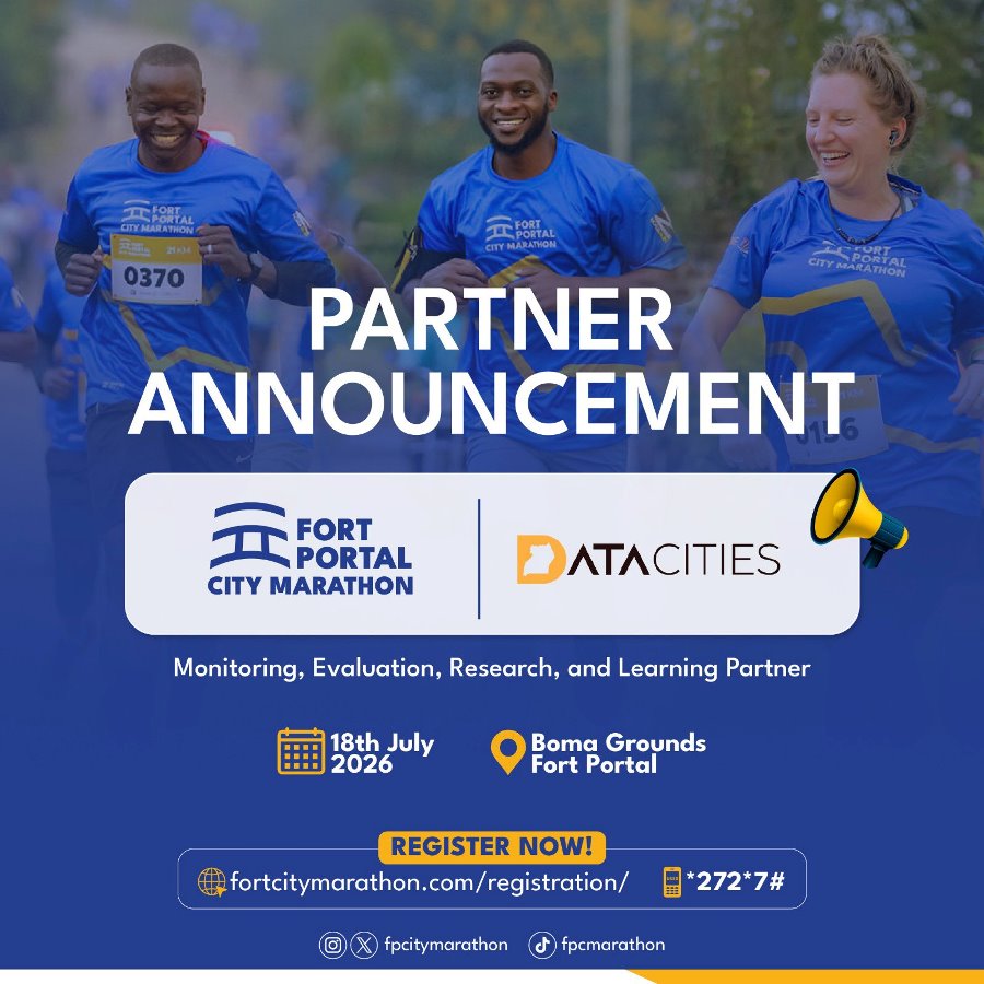 Fort Portal City Marathon announces DataCities as its official Monitoring, Evaluation, Research and Learning Partner for the 2026 edition
