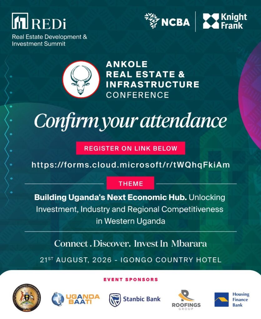Official poster for REDi Mbarara 2026 (Ankole Real Estate & Infrastructure Conference) set to take place on 21st August 2026 at Igongo Country Hotel, Mbarara in Western Uganda