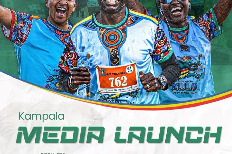 Official promotional poster for the Gulu City Marathon 2026 Kampala media launch, held at the Sheraton Kampala Hotel on Thursday, 30th July 2026