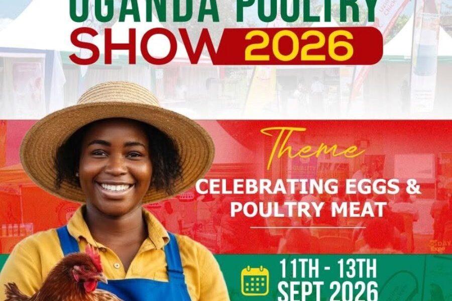 Promotional poster for the Uganda Poultry Show 2026, organised by the Poultry Association of Uganda (PAU)