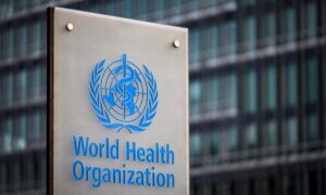The World Health Organization logo and plaque. WHO has confirmed the end of Uganda’s 2026 Ebola outbreak