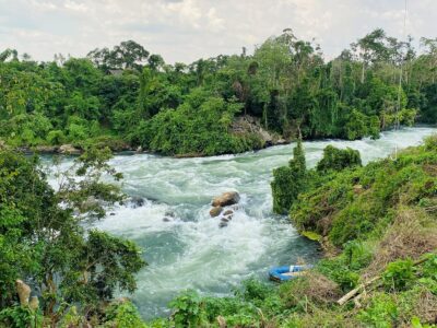 Photograph showing the Kalagala Falls located in Kalagala Village, Kangulumira Sub-county, Kayunga District, in Central Uganda Kalagala Falls
